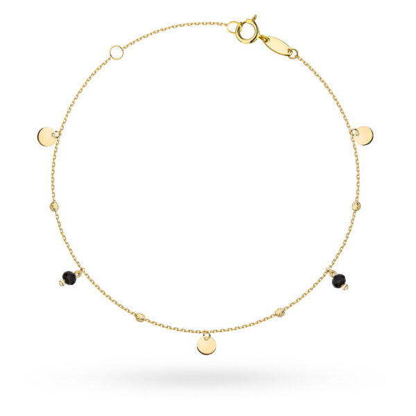 Bransoletka złota diamentowane kulki