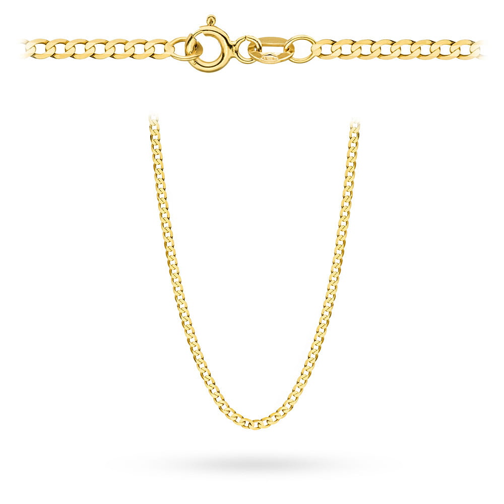 Łańcuszek złoty pr.585 splot pancerka gładka 70cm