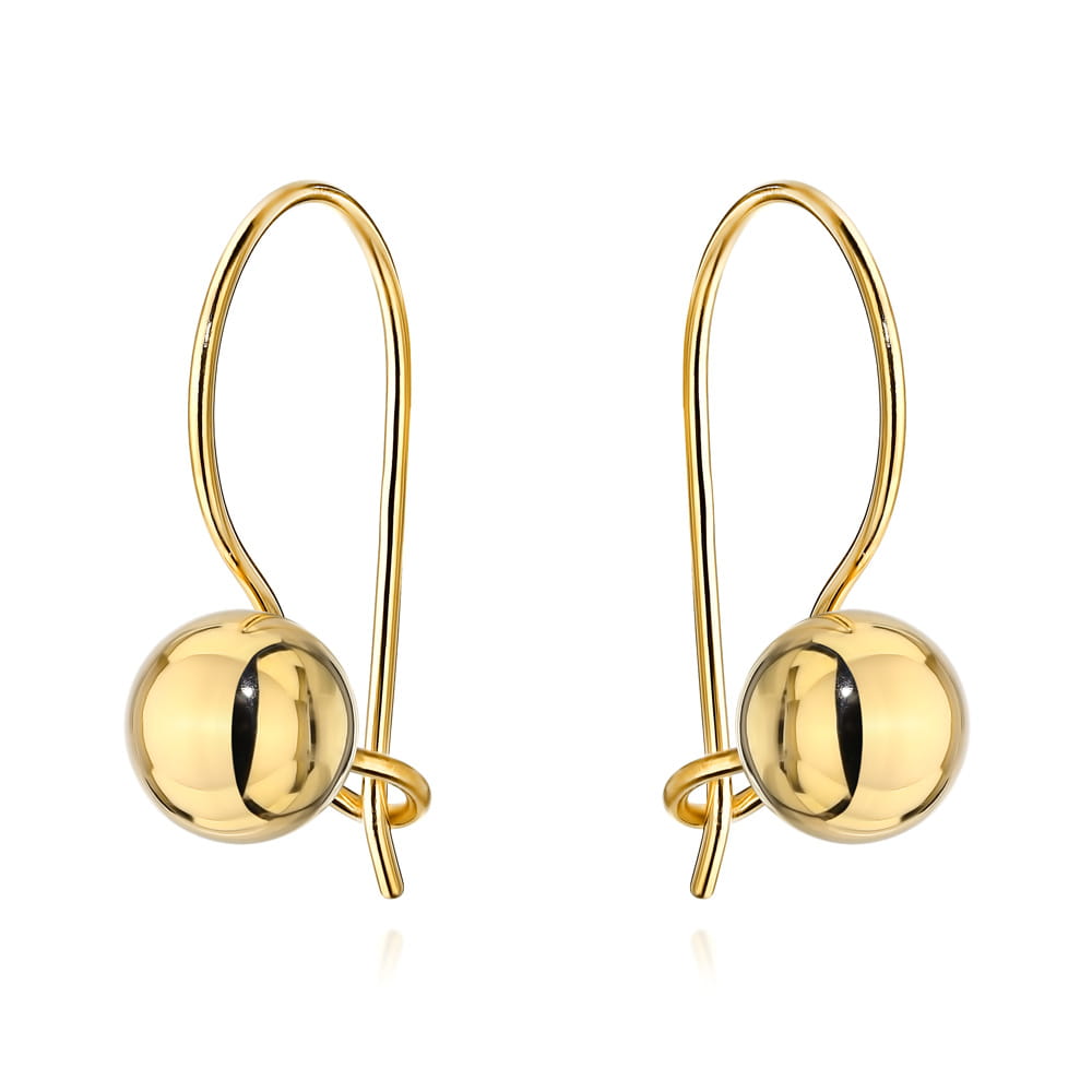 Kolczyki złote gładkie kulki na biglu super lekkie