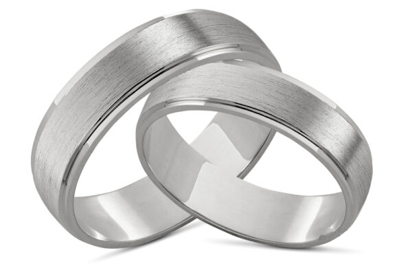 Obrączki srebrne klasyczne satynowe półokrągłe