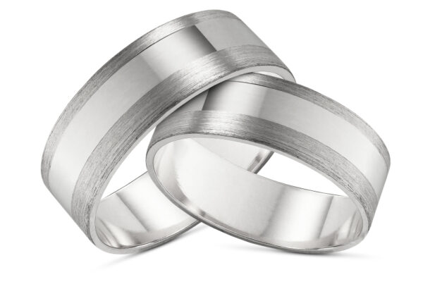 Obrączki srebrne z polerowanym środkiem