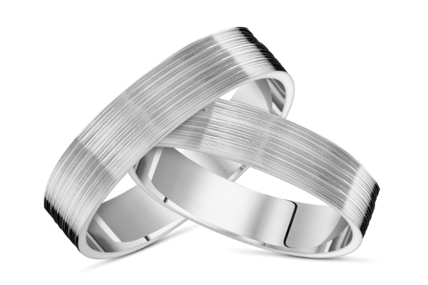 Obrączki srebrne prążkowane