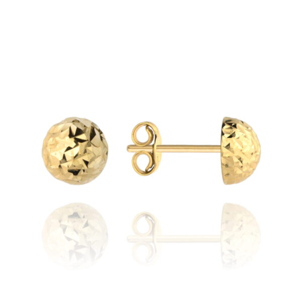 Kolczyki pół kulki śr. 6 mm na sztyfcie diamentowane super lekkie