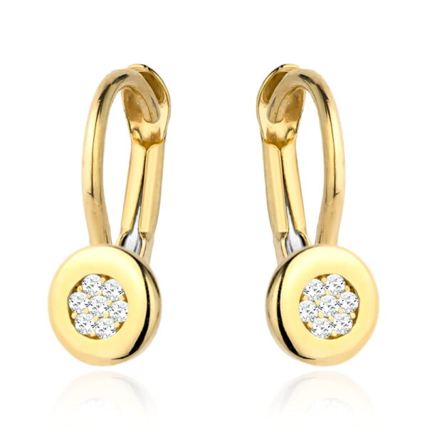 Kolczyki złote kółeczko z cyrkoniami