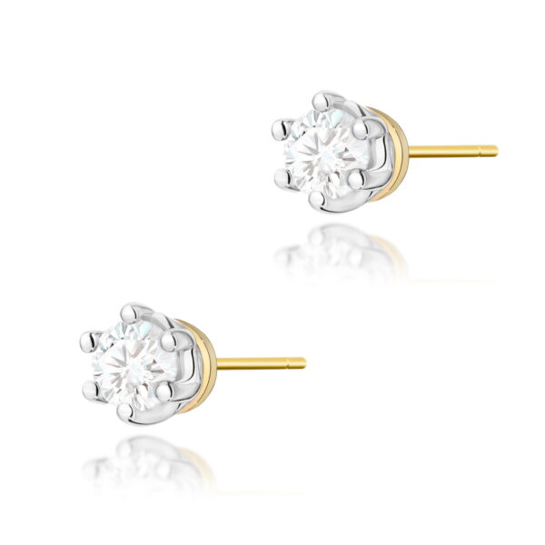 Kolczyki z żółtego złota 585 z diamentami 0.30ct