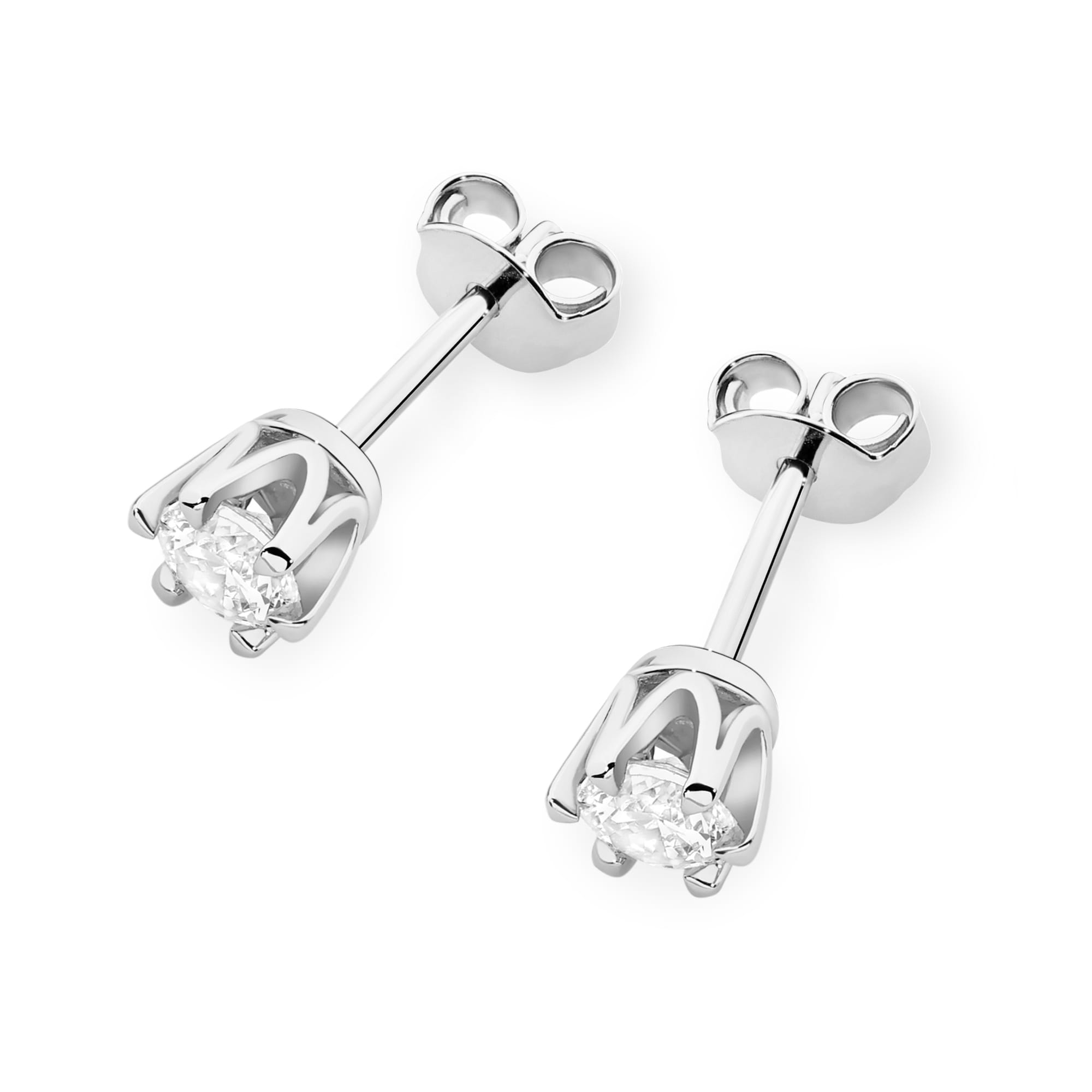 Kolczyki z białego złota 585 z diamentami 0.60ct