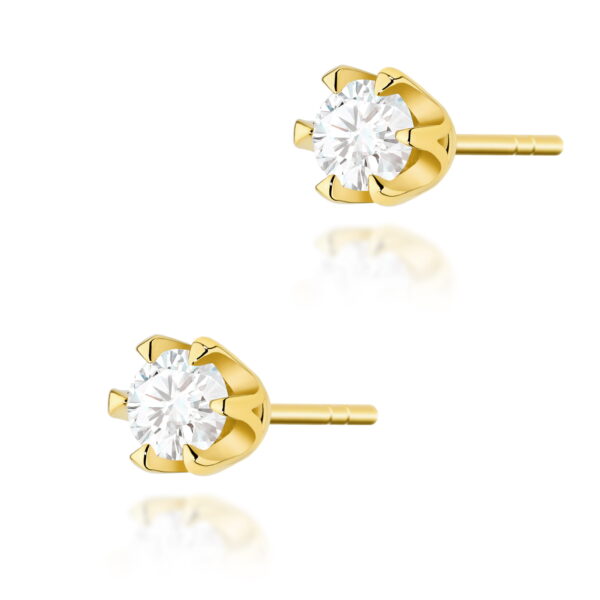 Kolczyki z żółtego złota 585 z diamentami 0.60ct