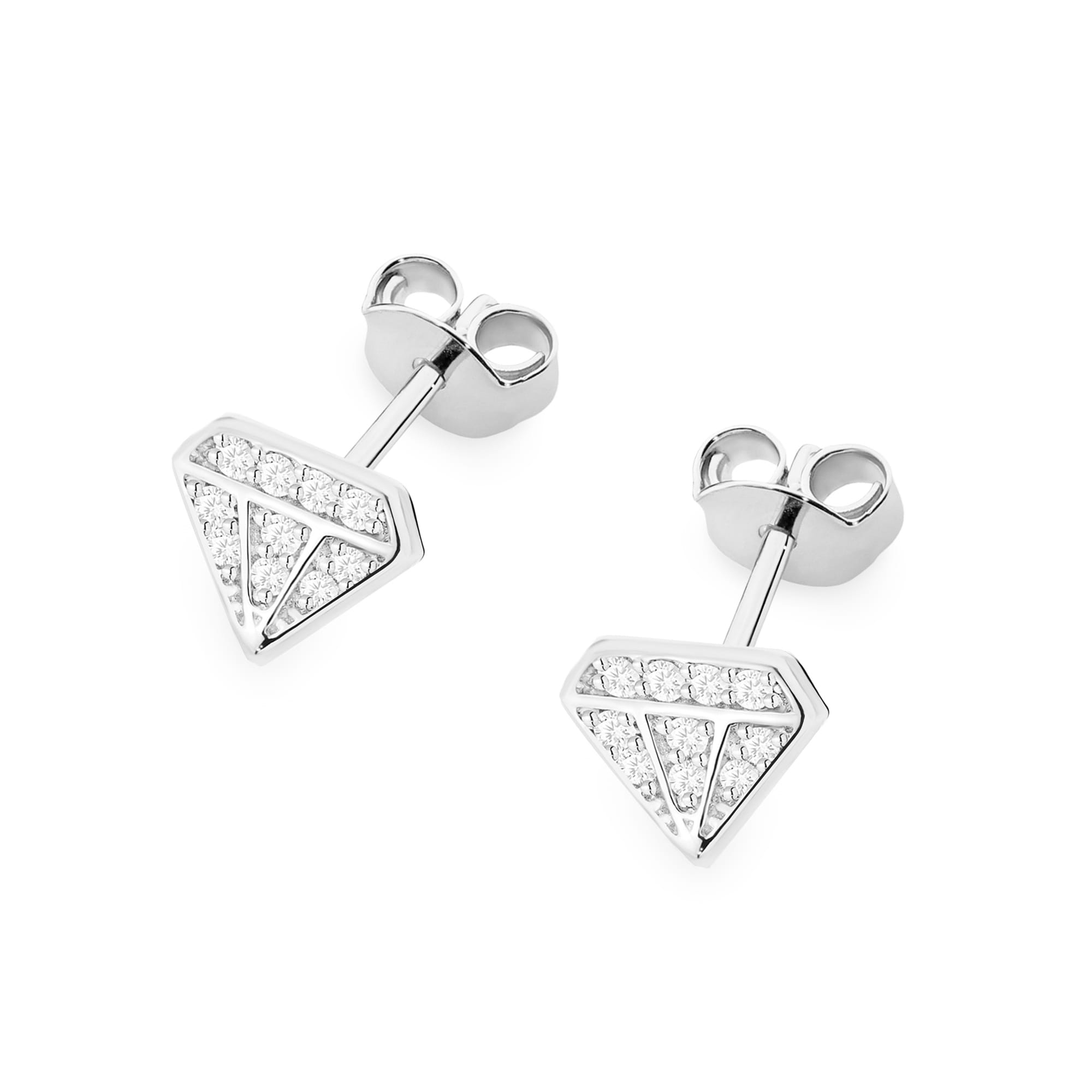 Kolczyki z diamentami 0,10ct w białym złocie