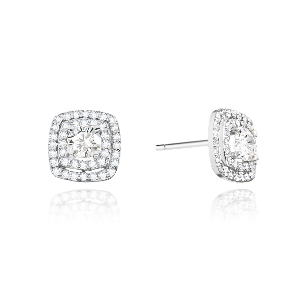 Kolczyki z białego złota 585 z diamentami 0.40ct