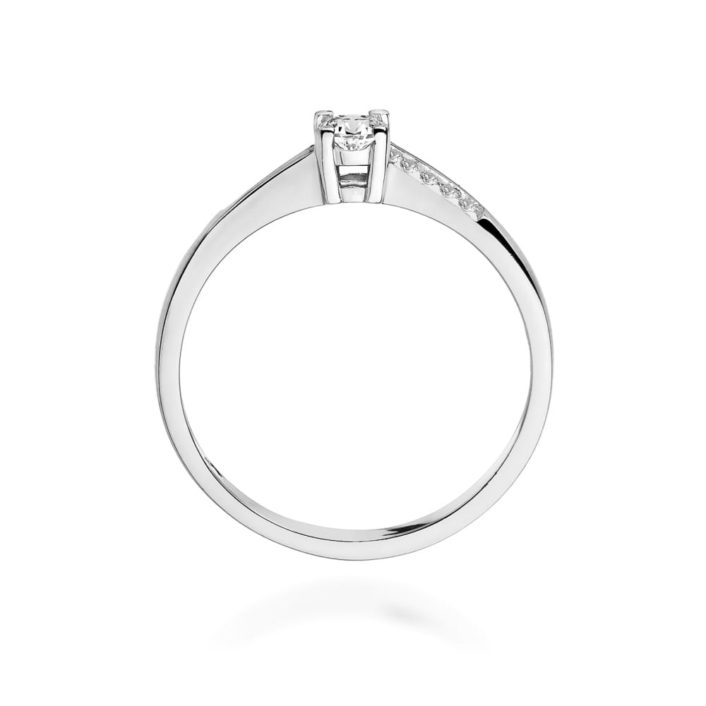 Pierścionek zaręczynowy z diamentami 0,19ct - białe złoto
