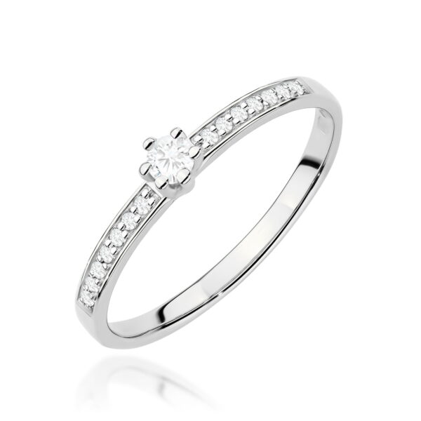 Pierścionek z diamentami laboratoryjnymi 0,17ct w białym złocie 585