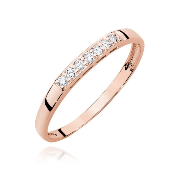 Pierścionek z diamentami 0.10 ct – złoto różowe 585