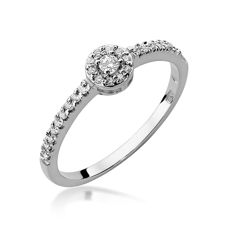Pierścionek zaręczynowy z białego złota z diamentem 0,05ct
