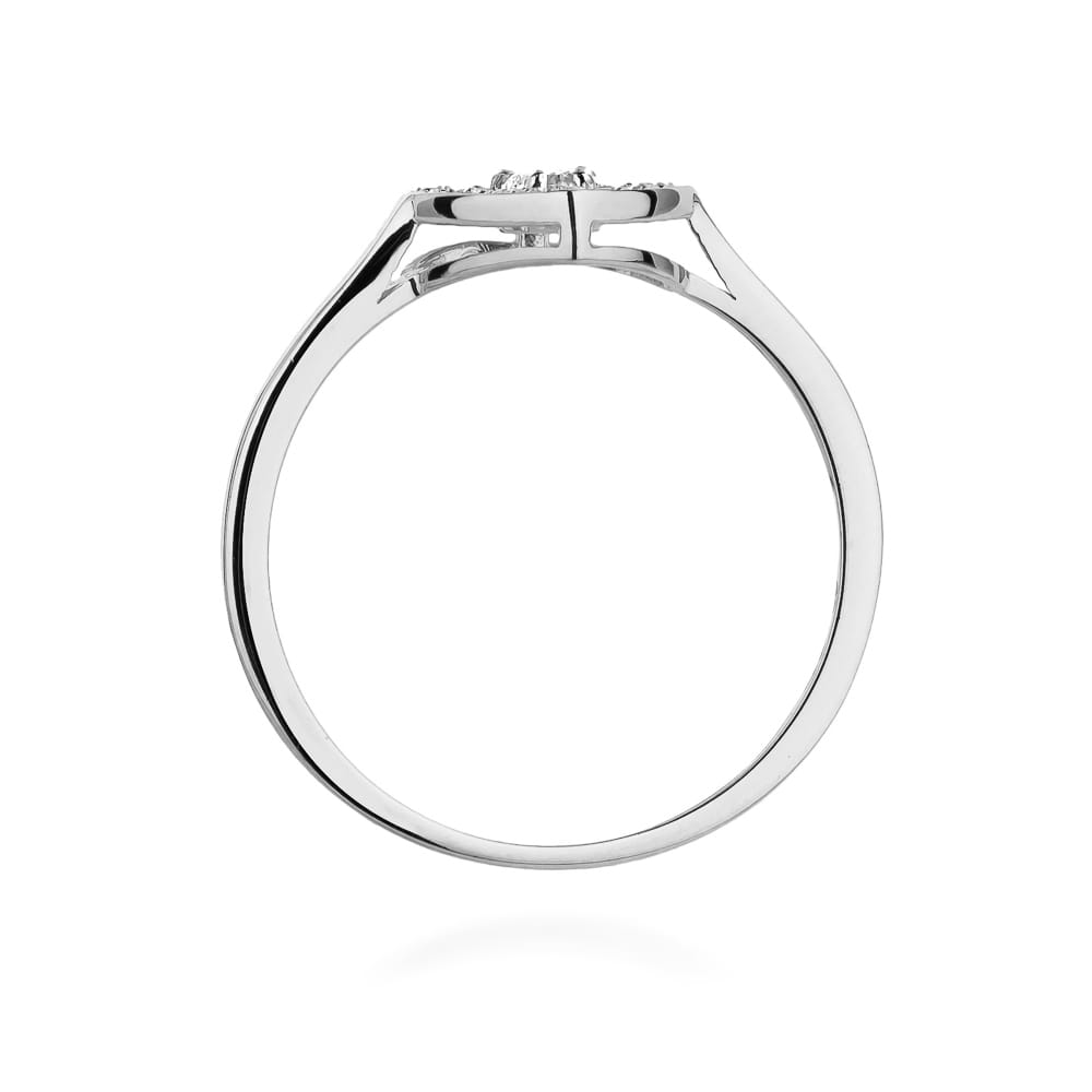 Pierścionek z białego złota z diamentem w kształcie serca 0,19ct