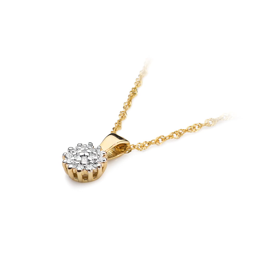 Złota zawieszka z diamentami 0.095 ct – złoto żółte 585
