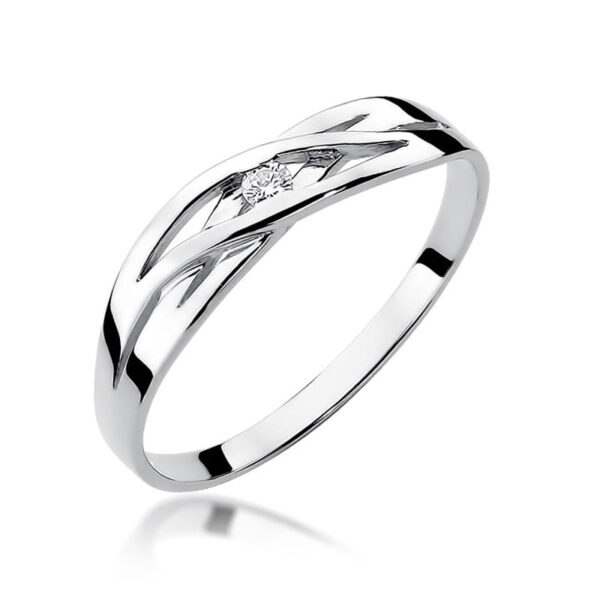 Pierścionek z diamentem 0,05ct w białym złocie