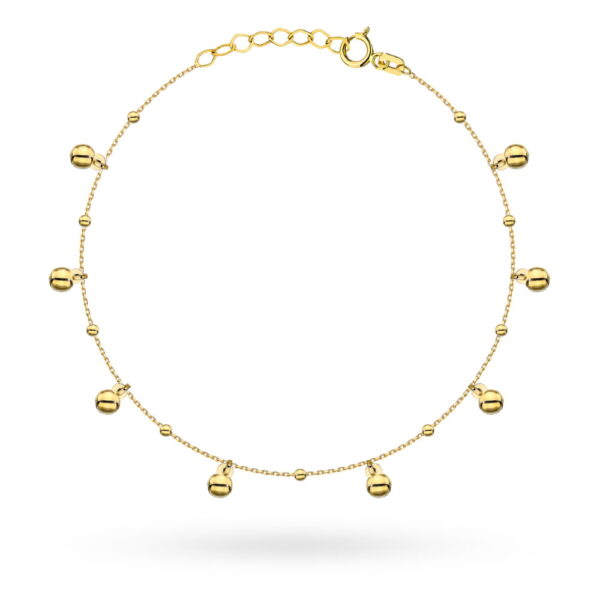 Bransoletka złota gładkie wiszące kulki