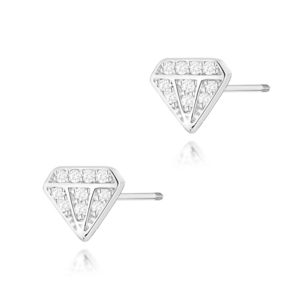 Kolczyki z diamentami 0,10ct w białym złocie 585