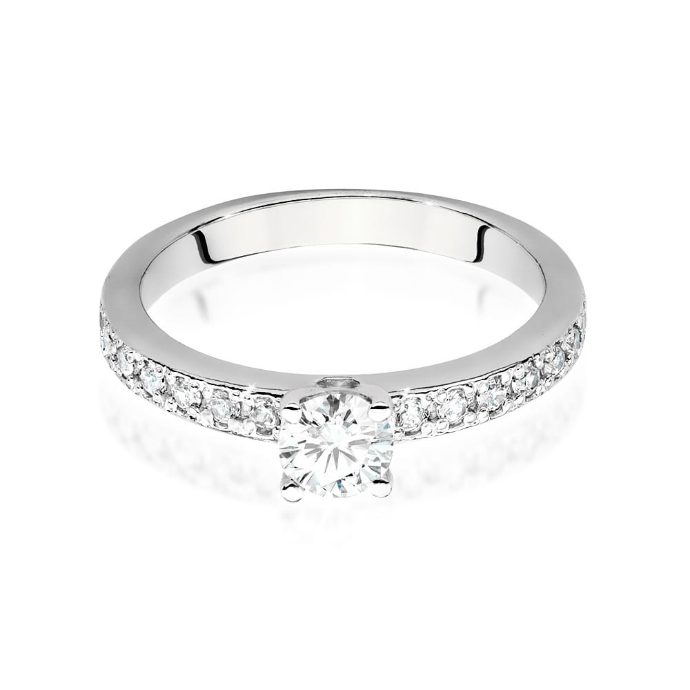 Pierścionek z białego złota 585 z diamentem laboratoryjnym 0.70ct - obrazek 2