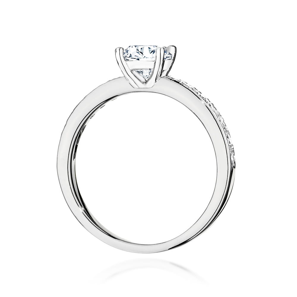 Pierścionek z białego złota 585 z diamentem laboratoryjnym 0.94ct - obrazek 3