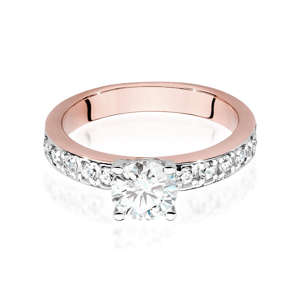 Pierścionek z różowego złota 585 z diamentem laboratoryjnym 0.94ct - obrazek 2
