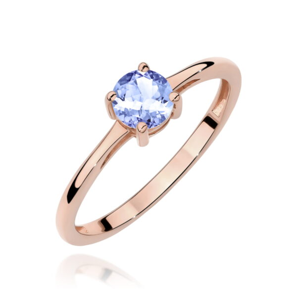 Pierścionek z różowego złota 585 z tanzanitem 0.50ct
