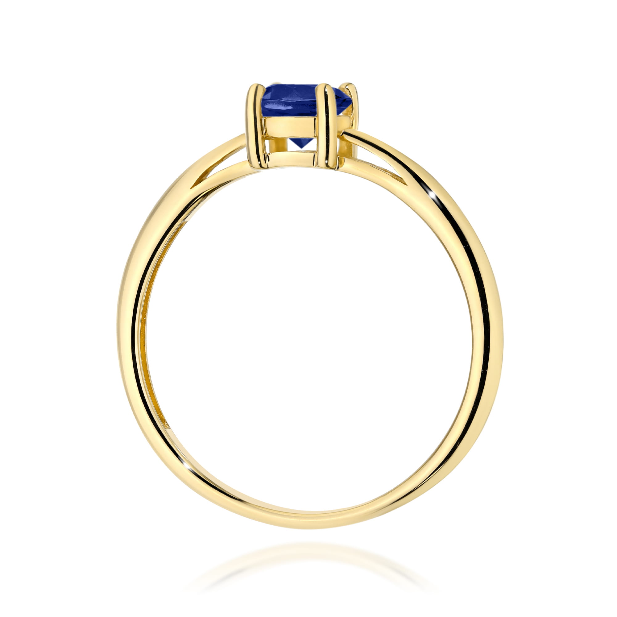 Pierścionek z żółtego złota 585 z szafirem 0.50ct