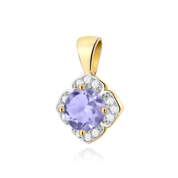 Zawieszka z tanzanitem 0,50ct i diamentami – złoto żółte 585