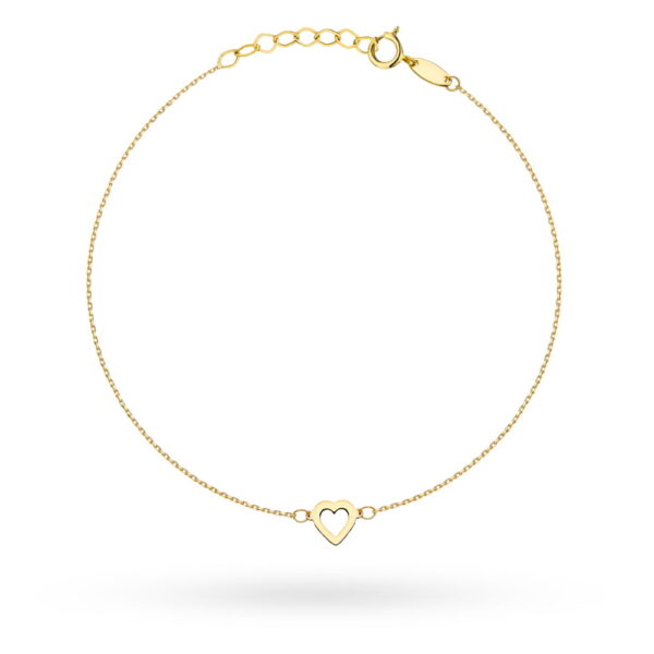 Bransoletka złota kontur serca