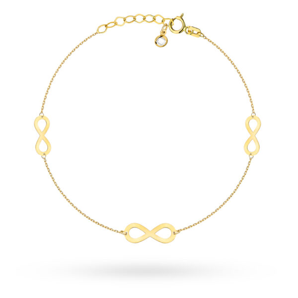 Bransoletka złota znaki nieskończoności na nogę