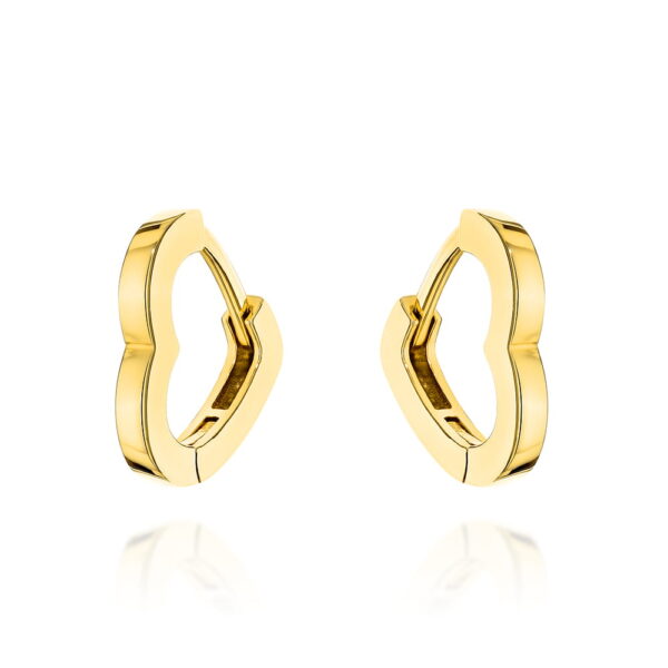 Kolczyki złote kontury serc