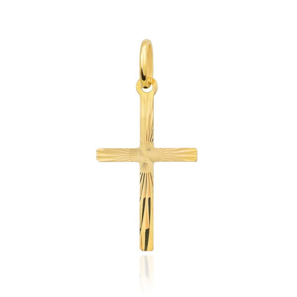 Krzyżyk złoty diamentowany duży