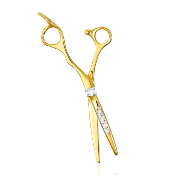 Zawieszka nożyczki zdobione cyrkoniami i biały kamień