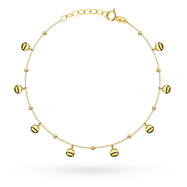 Bransoletka złota z gładkimi kulkami