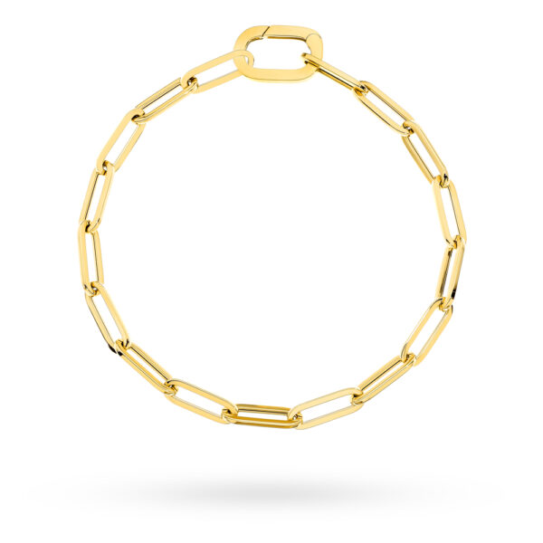 Bransoletka złota długie ogniwa i owalne zapięcie