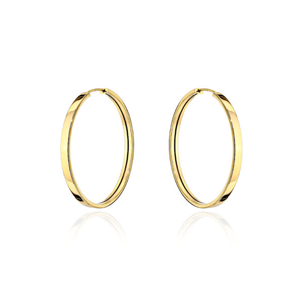 Kolczyki złote gładkie kółka - 2