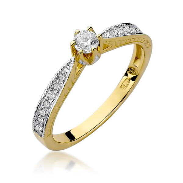 Pierścionek zaręczynowy z diamentami 0,15ct