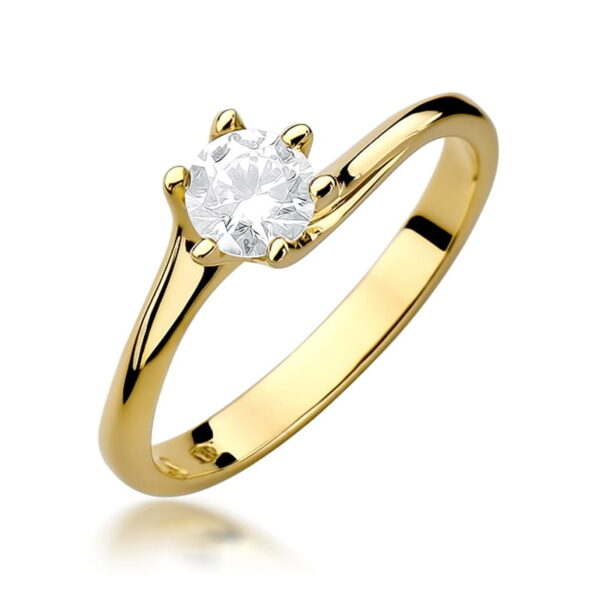 Pierścionek zaręczynowy PREMIUM z diamentem 0,50 ct – klasyczny soliter, złoto 585