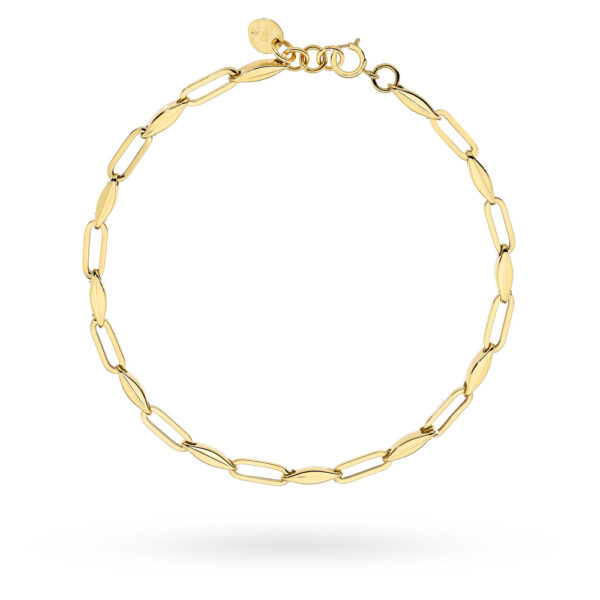 Bransoletka złota ogniwa i elipsy