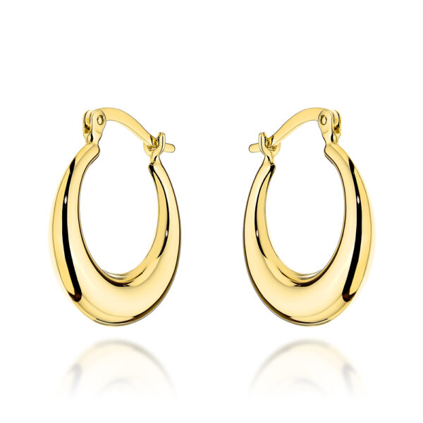 Kolczyki złote koła z zaokrągloną szyną na angielskim zapięciu