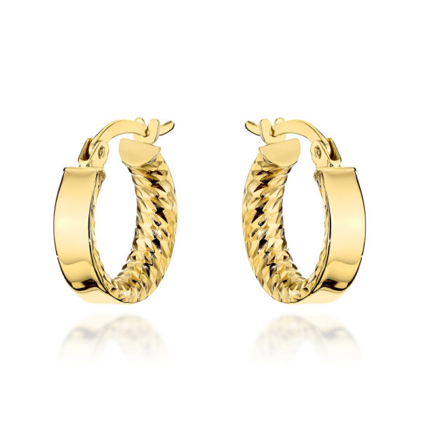 Kolczyki złote kółka wewnętrznie żłobione