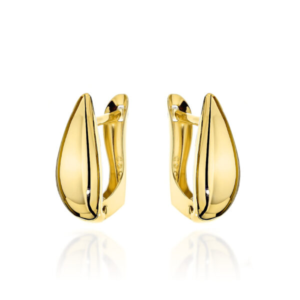 Kolczyki złote wydłużone łezki na angielskim zapięciu