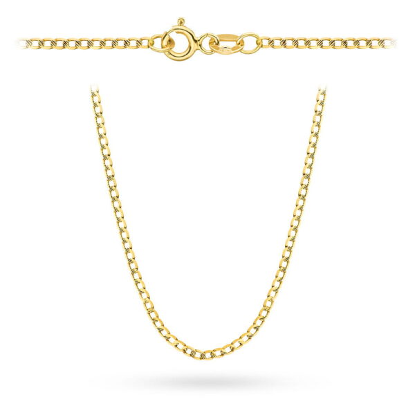 Łańcuszek złoty pr. 585 - splot pancerka nacinana 45cm