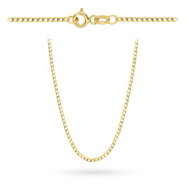 Łańcuszek złoty pr. 585 - splot pancerka nacinana 55cm