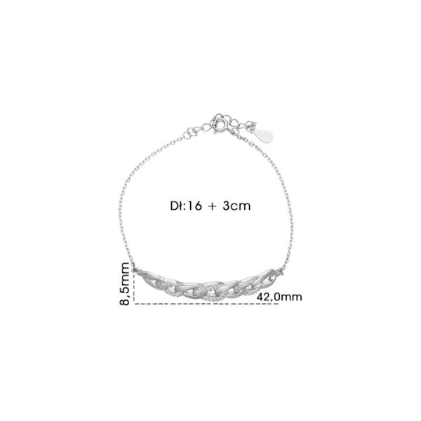 Bransoletka srebrna 925 z ogniwami chain link i cyrkoniami