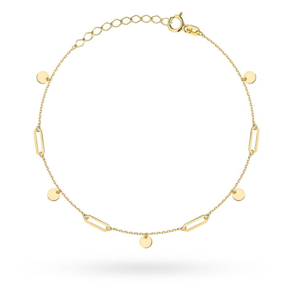 Bransoletka złota ogniwa i pełne kółka