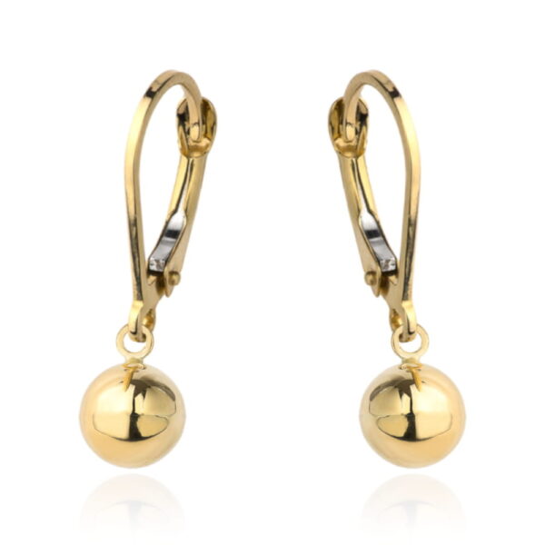 Kolczyki złota gładka kulka na angielskim zapięciu