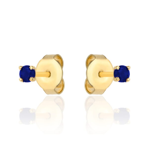 Kolczyki złote centralna niebieska cyrkonia