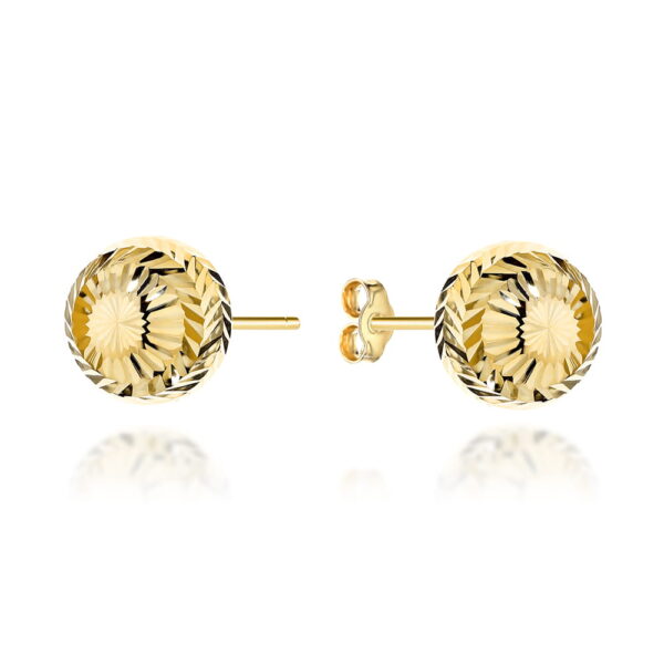 Kolczyki złote diamentowane kulki party 10 mm pr. 585