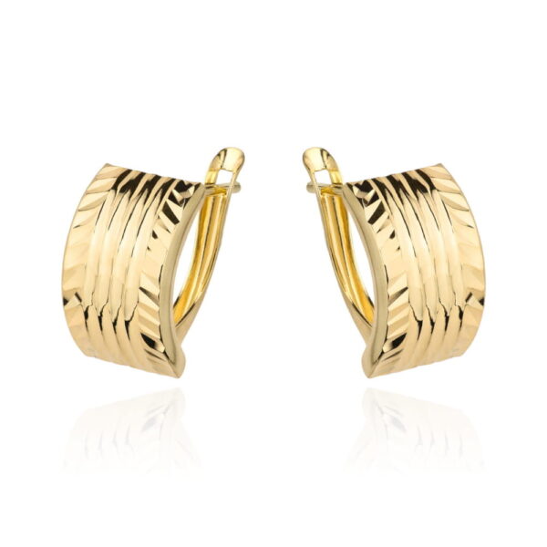 Kolczyki złote diamentowane na angielskim zapięciu